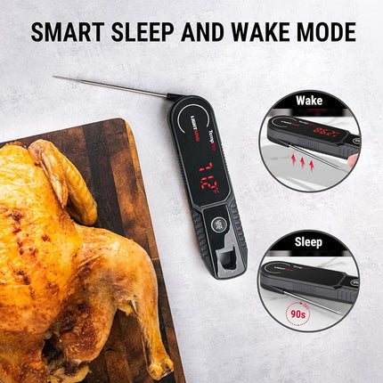 ThermoPro Lightning One-Second Instant Read Meat Thermometer, Calibratable Kitchen Food Thermometer with Ambidextrous Display, Waterproof Cooking Thermometer for Oil Deep Fry Smoker BBQ Grill