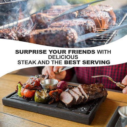 Teslyar Steak Board, Wooden BBQ Serving Platter, 30 x 20 cm