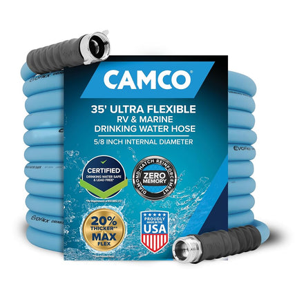 Camco EVOFlex 35-Ft RV Drinking Water Hose - Featu