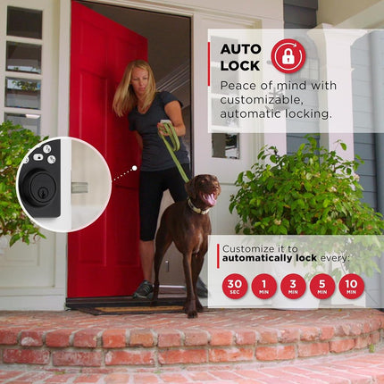 Kwikset Powerbolt 240 5-Button Keypad Matte Black Contemporary Electronic Deadbolt Door Lock, Featuring Convenient Keyless Entry, Customizable User Codes and Auto Locking