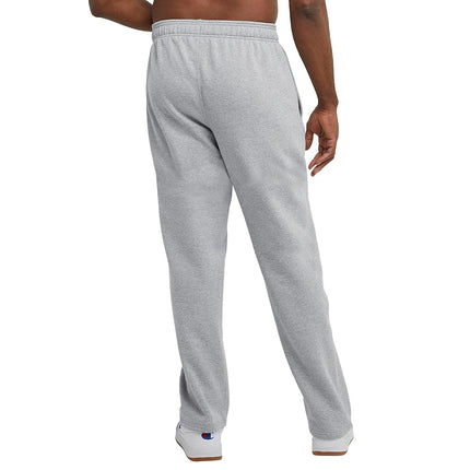Champion Men's, Powerblend, Fleece Open-Bottom Sweatpants (Reg. Or Big & Tall) Pants, Oxford Gray C Patch Logo, X-Large
