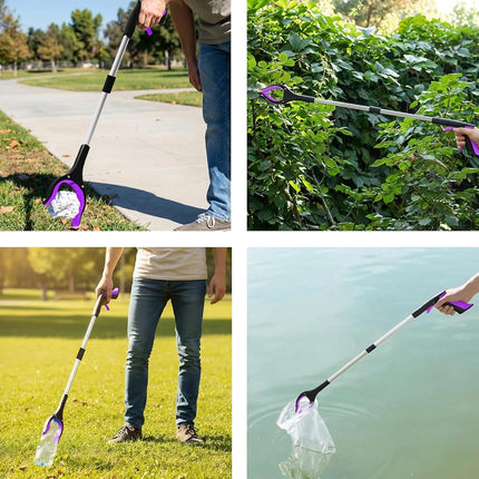 NOEAIKE 2-Pack 32" Grabber Reacher Tool, Foldable Reacher Grabber Pickup Tool with 360° Rotating Jaw & Magnetic Tip, GarbageTrash Picker Upper Grabber,Lightweight Grabbers for Seniors/Elderly(Purple)