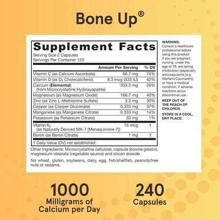 Jarrow Formulas Bone-Up, Promotes Bone Density, 240 Capsules