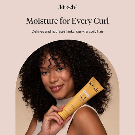 Kitsch Moisturizing Curl Cream for Curly, Wavy Hair – 148ml