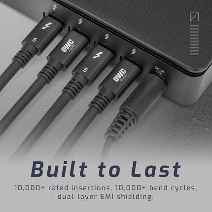 OWC [Intel Certified 80Gbps Thunderbolt 5 USB-C Cable with 8K Video and 240W Charging - 80Gb/s of Bi-Directional Data Speed, up to 120Gb/s for Higher Display Bandwidth - 3 Year Warranty (0.8M)