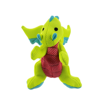 goDog Mesh Dragons Squeaky Plush Dog Toy, Double C