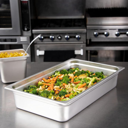 Carlisle FoodService Products Durapan Stainless Steel Steam Table Pan, Commercial Food Pan, Chafing Pan with Spoonable Corners for Catering, Buffets, Restaurants, 4 Inches Deep, Silver, (Pack of 6)