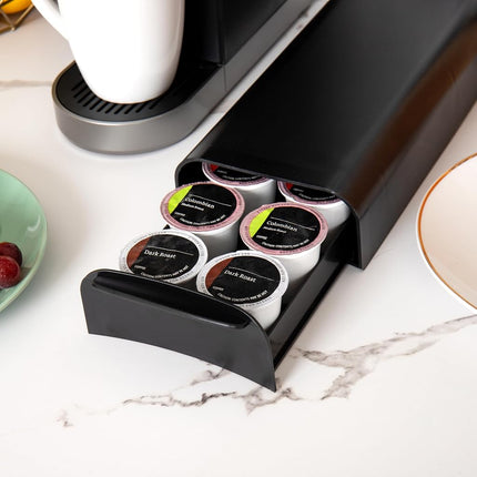 Mind Reader Slim Small Capacity Single Serve Coffee Pod Storage Drawer, Black