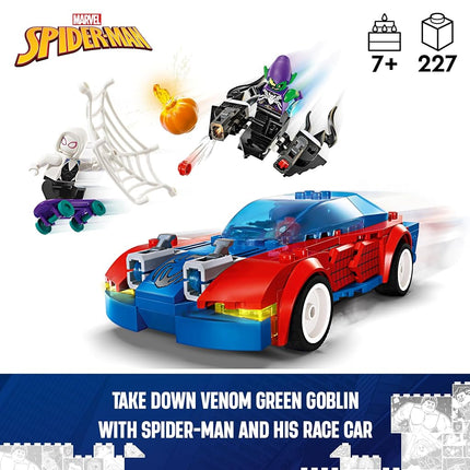 LEGO® Super Heroes Marvel Spider-Man Race Car & Venom Green Goblin 76279 Chase Action with Super Hero Minifigures and a Buildable Toy Vehicle, Kids’ Role-Play Toy for Boys and Girls Aged 7 and Over