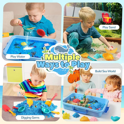 FRUSE Play Sea Sand Art Kit with 1 KG Play Sand and Sea Animal Toy for Kids