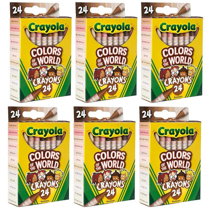 Crayola Bulk Crayon Set, Colors of The World, Multicultural Crayons, School Supplies, 6 Sets of 24 Colors