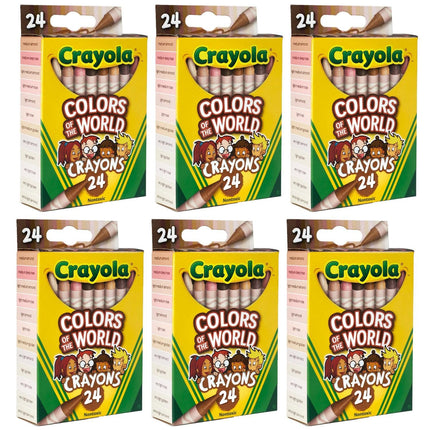 Crayola Bulk Crayon Set, Colors of The World, Multicultural Crayons, School Supplies, 6 Sets of 24 Colors