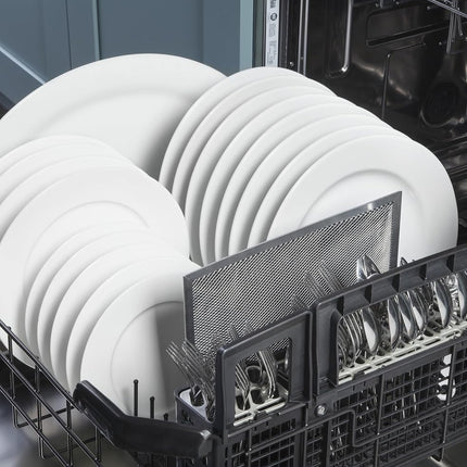 GE 24in. Under Cabinet Range Hood, convertible Duct, 2 Speed Exhaust Fan, Front Control and Reusable Filter, White