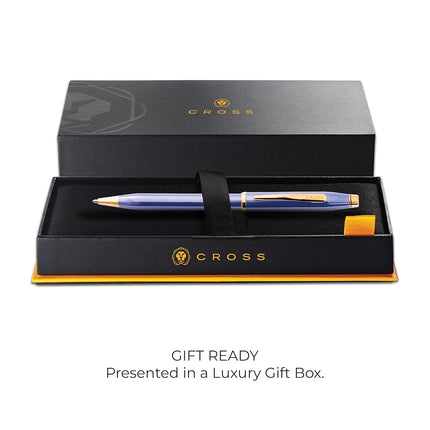 CROSS Century II AT0082-165 Twist-Action Lacquer Ballpoint Pen with Gold Plated Appointments, includes Premium Gift Box and Black Cartridge, Medium Point, 1 Pack, Lavender Blue