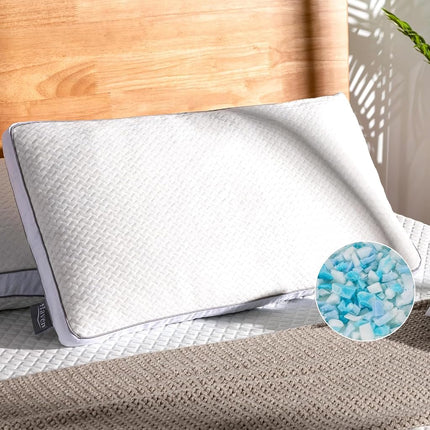 EGOHOME Shredded Memory Foam, Bed Sleeping Standard Side Back Stomach Sleepers, Neck Support Pillow with Washable Removable Cover, King(1PC), White 4 Pound