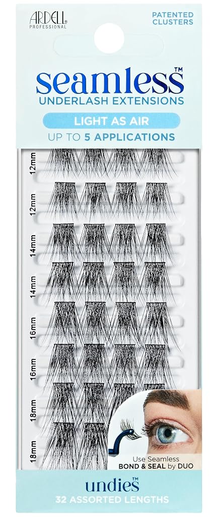 Ardell Seamless Light-as-Air Underlash Extensions - Refill Pack, Natural Lash Clusters, DIY Cluster Eyelash Extensions, Natural Eyelash Clusters, Individual Lashes, 1 Pack