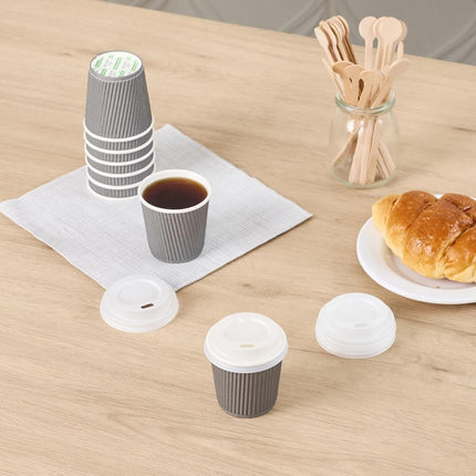 Restaurantware-SOLO TAPAS: Tapas compostables para vasos de café Basic Nature, 500 tapas desechables para vasos de bebidas calientes - Vasos vendidos por separado, se adapta a vasos de 4 onzas, tapas de vasos de plástico PLA blancas, certificado BPI