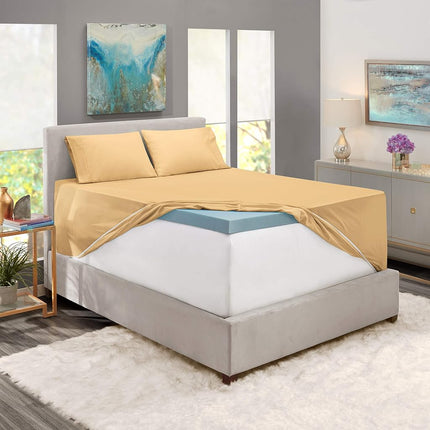 Nestl Twin Bed Sheet Set - Camel Gold - 3-Piece Extra Deep Pocket