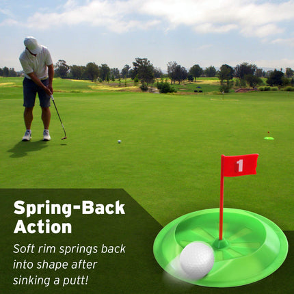 GoSports Pure Putt Challenge, Construye tu propio campo en casa, en la oficina o en el green, incluye 9 hoyos, 4 bolas, tarjeta de puntuación borrable en seco, bolsa de transporte y reglas