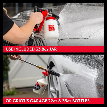 Griot's Garage BF302 The BOSS Foam Cannon - for Use with Pressure Washers, High-Foam Output, Adjustable Nozzle, 9 x 5 x 7.5 inches, White