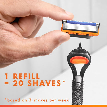 Gillette Fusion5 Manual Mens Razor Blade Refills, 12 Count, Lubrastrip for a More Comfortable Shave