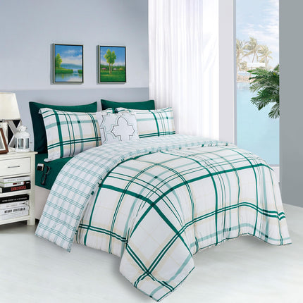 Elegant Comfort Silky Soft 8-Piece Plaid Lodge Bed