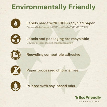 Avery White EcoFriendly Return Address Labels, 0.5 x 1.75 Inches, Box of 8000 (48467)