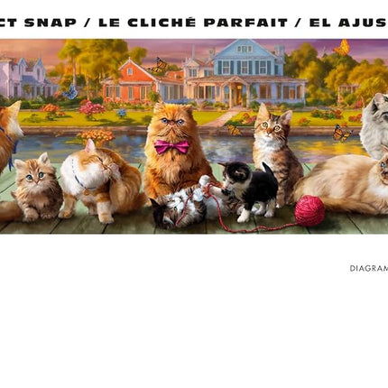 Buffalo Games - Panoramic Series - Cats - 750 Piece Jigsaw Puzzle for Adults - Challenging Puzzle Perfect for Game Nights - Finished Size is 38.25 x 11.25