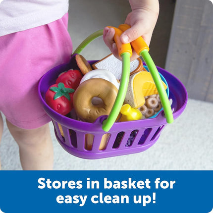 Learning Resources New Sprouts Breakfast Basket, Pretend Play Toy for Toddlers, Preschool Learning Toys, Kitchen Play Toys for Kids