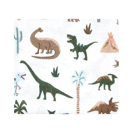 Hudson Baby Unisex Baby Cotton Flannel Receiving Blankets 7-Pack Bundle, Retro Dinosaur, One Size