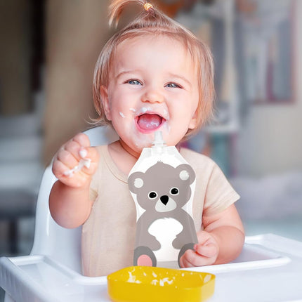Squooshi Food Pouch Maker/Filler + 12 Large 5 oz Pouches/The Filling Station for Baby and Snack Food Pouches