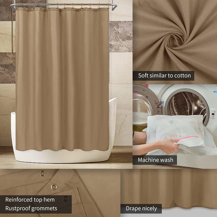 ALYVIA SPRING Extra Long Waterproof Shower Curtain or Liner Coffee, 72x84