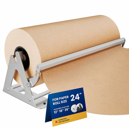 Paper Roll Dispenser and Cutter - Heavy Duty Kraft