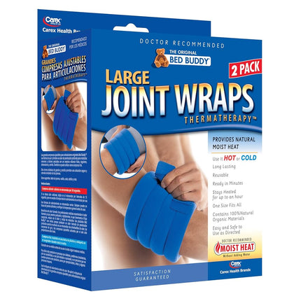 Bed Buddy Joint Wrap - Thérapie chaude et froide pour le soulagement des douleurs musculaires et articulaires - Grande compresse chauffante pour genou, poignet, coude, cheville, bras ou jambe (Paquet de 2)