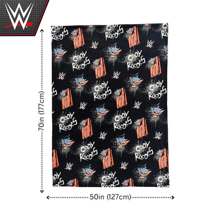 WWE Cody Rhodes Main Event Champions Bedding Super Soft Throw Blanket, 70 in x 50 in, (Officially Licensed Product) By Franco