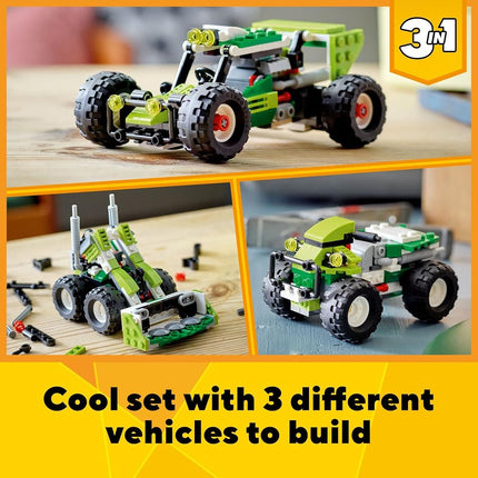 LEGO Creator 3in1 Off-Road Buggy 31123 Building Kit; Build a Buggy Toy and Rebuild It into a Skid Loader or ATV (All-Terrain Vehicle); A Creative Gift for Passionate Fans Aged 7+ (160 Pieces)