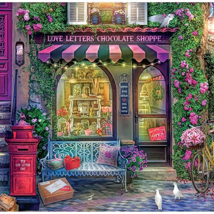 Buffalo Games - Aimee Stewart - Love Letters Chocolate Shoppe - 1000 Piece Jigsaw Puzzle for Adults - Challenging Puzzle Perfect for Game Nights - Finished Size is 26.75 x 19.75