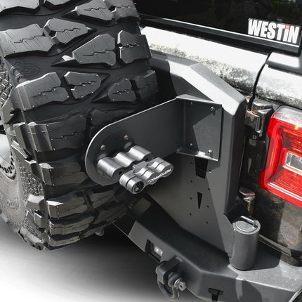 Westin 59-89025 Soporte RotoPax Negro Texturizado Wrangler JL 2018-2020; Wrangler JK 2007-2018