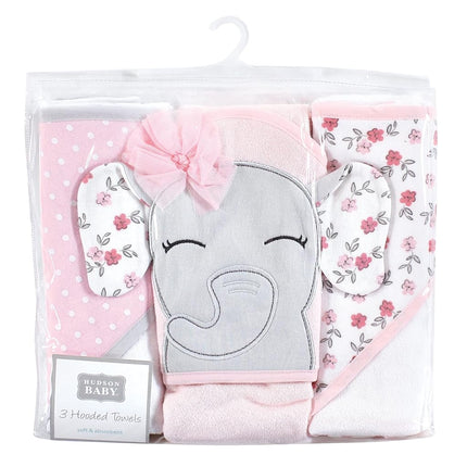 Hudson Baby Toallas con capucha ricas en algodón para bebés unisex, diseño de elefante bonito floral, talla única