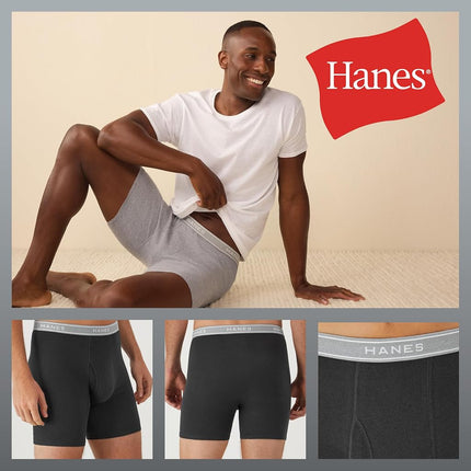 Hanes Mens Underwear Briefs, Cool Dri Moisture-Wicking Cotton No-Ride-up for Men, Multi-Packs Available Boxer, 12 Pack - Black, Small US