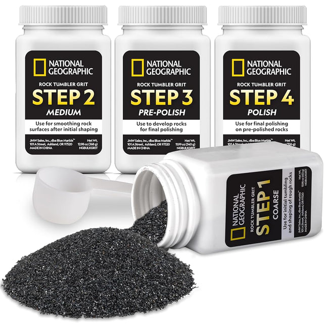 NATIONAL GEOGRAPHIC Rock Tumbler Grit - 1.49kg Polishing Grit Media for Any Rock Tumbler, Rock & Stone Polisher, Polishes 3.63 - 4.54kg of Rocks