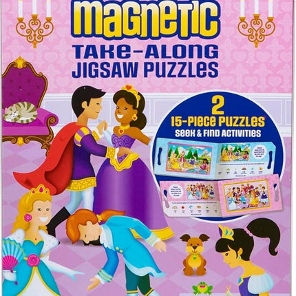 Melissa & Doug Take-Along Magnetic Jigsaw Puzzles Travel Toy � Princesses (2 15-Piece Puzzles)