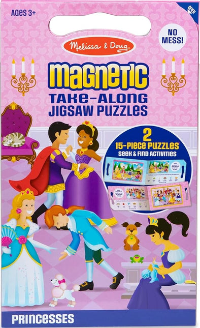 Melissa & Doug Take-Along Magnetic Jigsaw Puzzles Travel Toy � Princesses (2 15-Piece Puzzles)