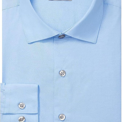UNLISTED Men's Dress Shirt Solid, Light Blue, 17.5" Neck 37"-38" Sleeve