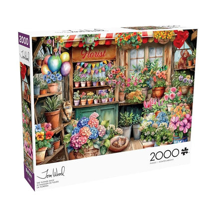 Buffalo Games Jigsaw Puzzles for Adults 2000 Pieces - Tom Wood - The Flower Shop - Hard Adult Puzzle with Reference Poster, Fun, Unique & Challenging for All Abilities, Large 38.5 x 26.5