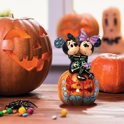 Disney Traditions 6016596 Mickey & Minnie Scaled Skeletons Halloween
