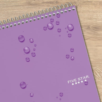 Five Star Top Spiral Notebook + Study App, 1 Subject, College Ruled Notepad, 8-1/2" x 11", 100 Sheets, Fights Ink Bleed, Water Resistant Cover, Amethyst Purple (820058B-ECM)