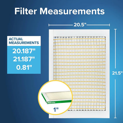 Filtrete Filtro de Aire Electrostático, 20.5x21.5x1, MPR 700, MERV 8, Reducción de Polvo, Polen y Caspa de Mascotas para un Ambiente Limpio, Filtros de Aire Plisados para HVAC y Hornos de CA, 4 Filtros