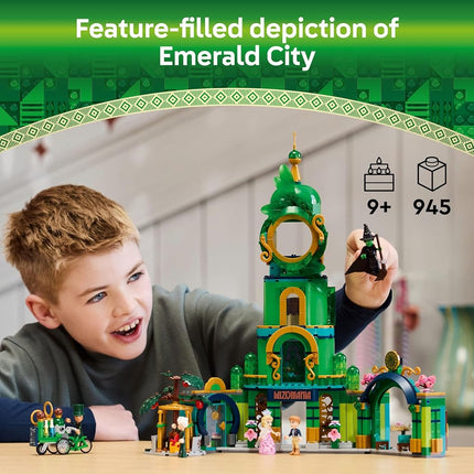LEGO Wicked Welcome to Emerald City Set, Building Toy with Tower Model and Glinda and Elphaba Minidoll Figures, Gift for Movie Fans and 9 Plus Year Old Girls & Boys Who Love Dolls House Sets 75684