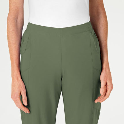 WonderWink 5155POLIVXXSP W123 Women's Flat Front Double Cargo Pant, Olive, Petite-XXS Size